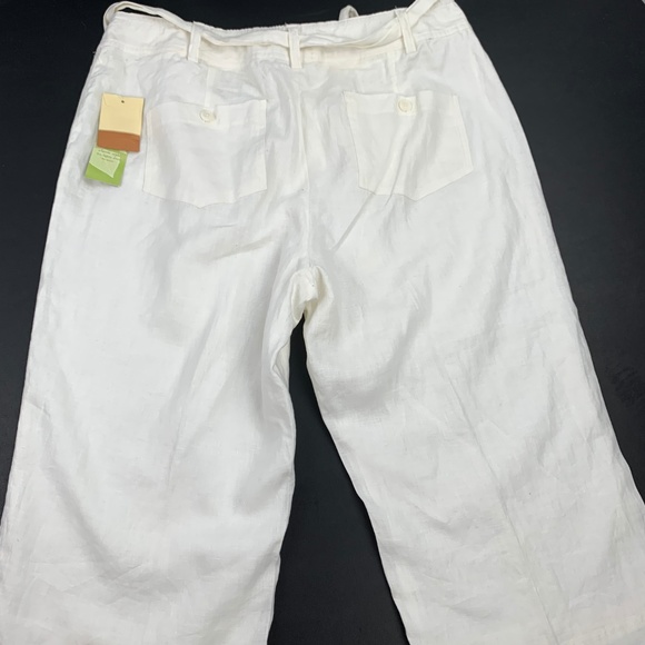 COLDWATER CREEK Linen Belted Cropped Pants - Picture 6 of 7